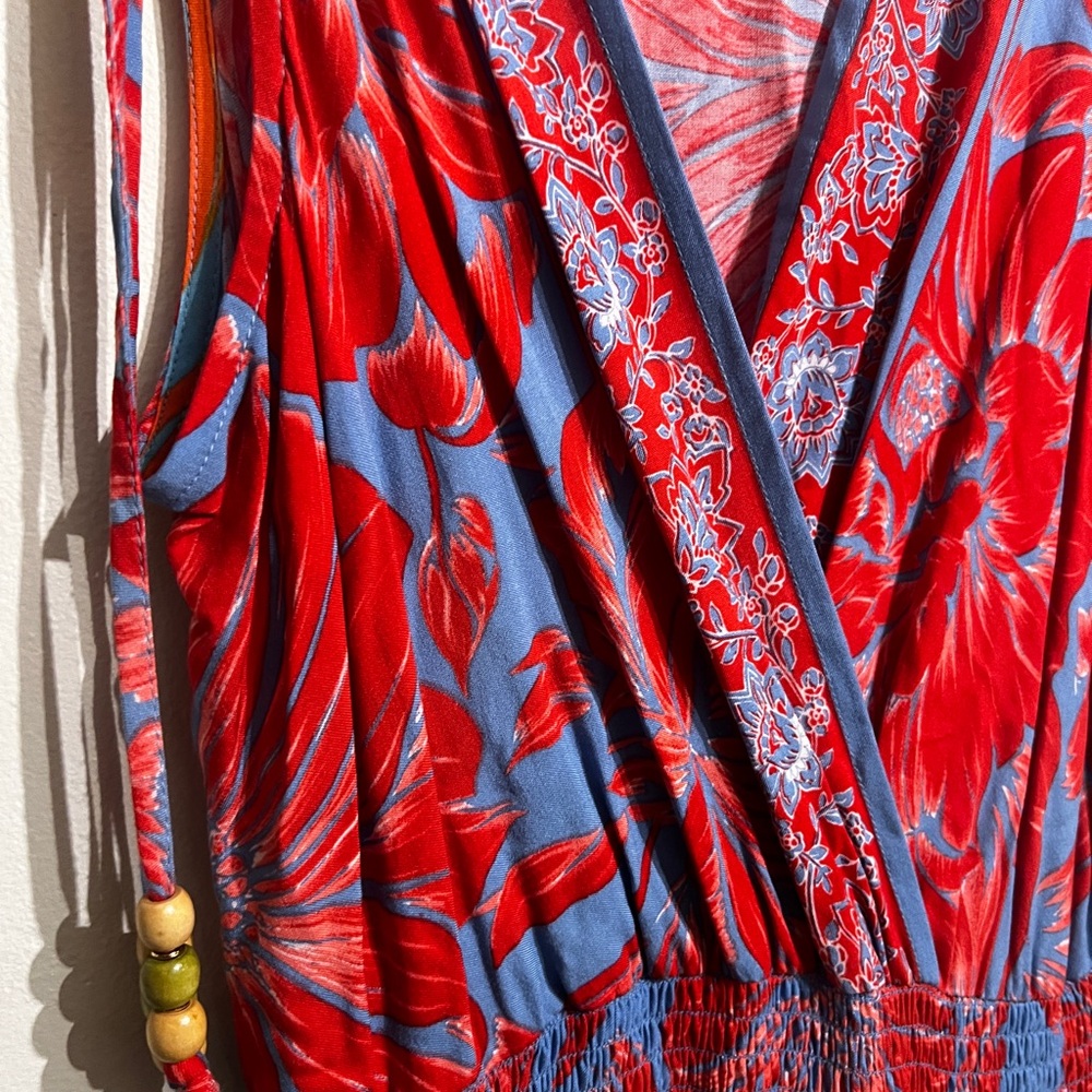 Sleeveless Multicolor Floral Tiered Maxi Dress - Picture 7 of 9